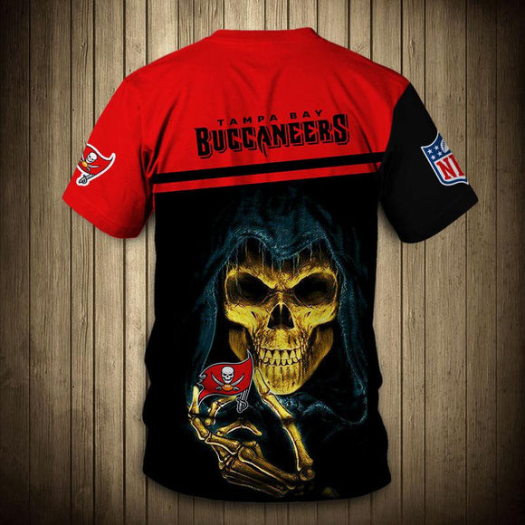 Tampa Bay Buccaneers Men's T shirts 3D Hand Skull Short Sleeve