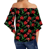 Tampa Bay Buccaneers Women's Shirt Floral Printed Strapless Short Sleeve