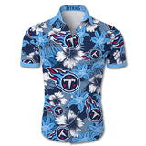 Tennessee Titans Hawaiian Shirt Tropical Flower Short Sleeve