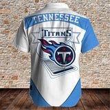 Tennessee Titans Men's Shirt Fireball Button Short Sleeve