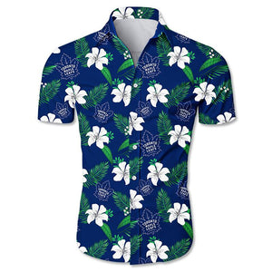 Toronto Maple Leafs Hawaiian Shirt Floral Button Up