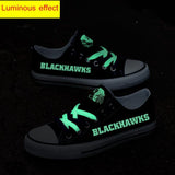 Cheap Price Chicago Blackhawks Shoes Letter Glow In The Dark Shoes Laces