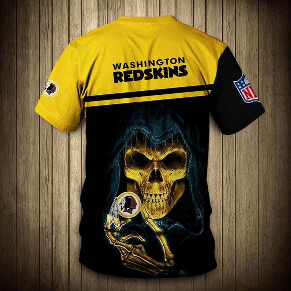 Washington Redskins Tee shirts 3D Hand Skull Short Sleeve